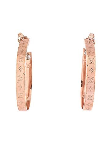 Louis Vuitton Nanogram Hoop Earrings Metal (view 1)