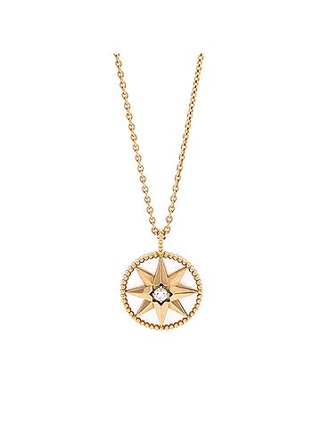 Christian Dior Rose des Vents Medallion Necklace 18K Yellow Gold with Diamond and Mother of Pearl (view 1)