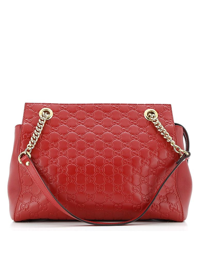 Gucci 100% Leather Red Soft Signature Shoulder Bag Guccissima Leather Medium One size - photo 1