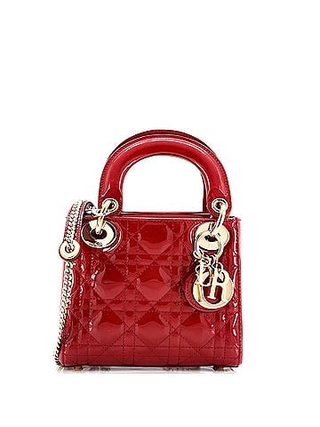 Christian Dior Lady Dior Chain Bag Cannage Quilt Patent Mini (view 1)