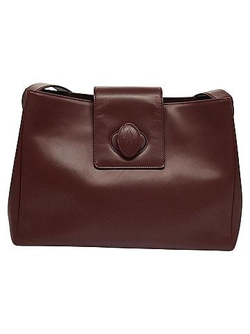 Cartier Must De  Burgundy Leather Shoulder Bag (view 1)
