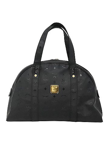 MCM Visetos Black Canvas Tote Bag (view 1)