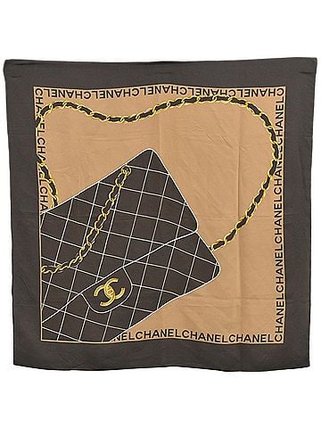 Chanel Brown Silk Scarf (view 1)