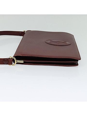 Cartier Must De  Burgundy Leather Shoulder Bag (view 2)