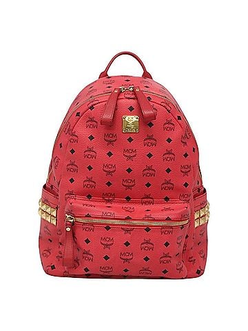 MCM Stark Visetos Pink Canvas Backpack Bag (view 1)
