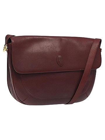 Cartier Must De  Burgundy Leather Shoulder Bag (view 1)