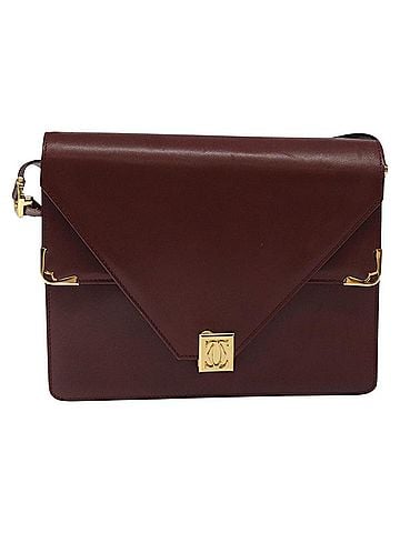 Cartier Must De  Burgundy Leather Shoulder Bag (view 1)