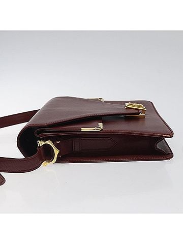 Cartier Must De  Burgundy Leather Shoulder Bag (view 2)