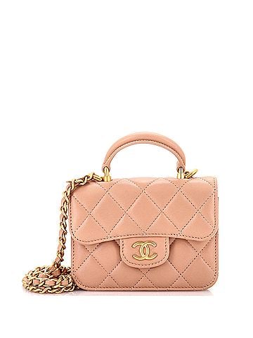 Chanel Top Handle Flap Coin Purse with Chain Quilted Lambskin (view 1)