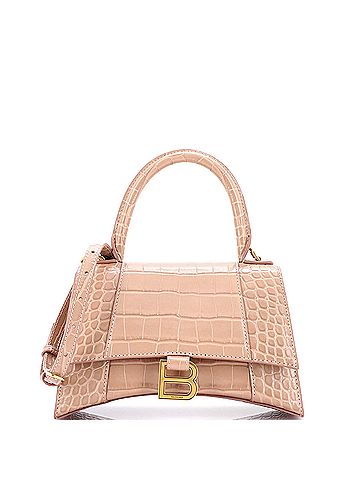 Balenciaga Hourglass Top Handle Bag Crocodile Embossed Leather Small (view 1)