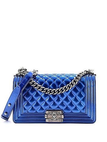 Chanel Boy Flap Bag Quilted Patent Old Medium (view 1)
