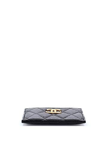 Chanel Textured CC Card Holder Quilted Caviar (view 2)