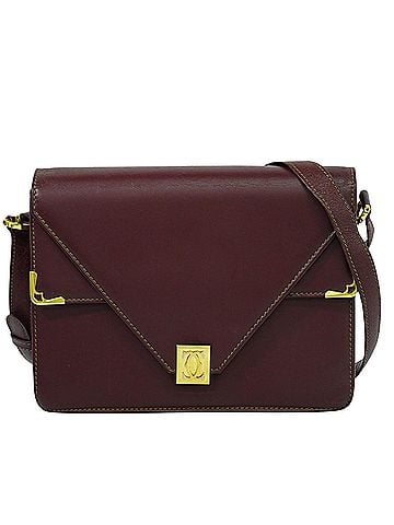 Cartier Must De  Burgundy Leather Shoulder Bag (view 1)