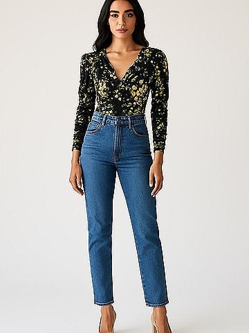 For Love & Lemons Black 3/4 Sleeve Blouse Size M