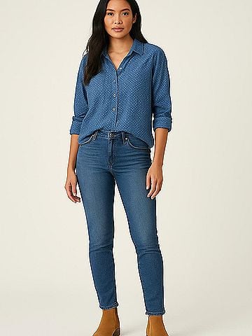 Velvet Heart 3/4 Sleeve Button-Down Shirt (view 2)