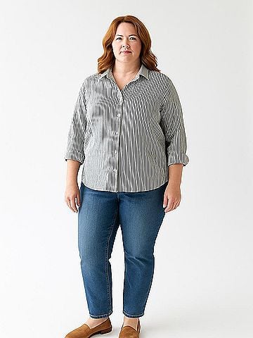 Velvet Heart 3/4 Sleeve Button-Down Shirt (view 2)