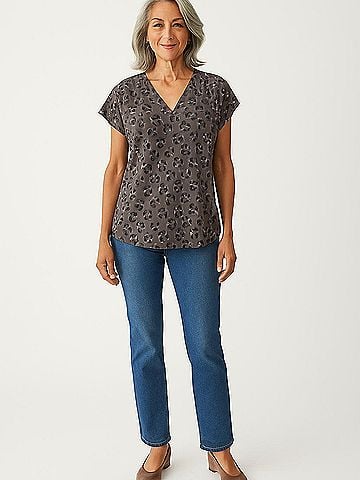 Anne Klein Short Sleeve Blouse (view 2)