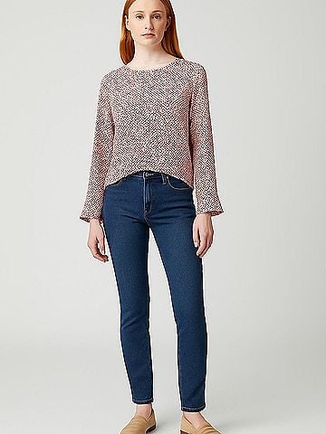 Equipment Long Sleeve Silk Top (view 2)
