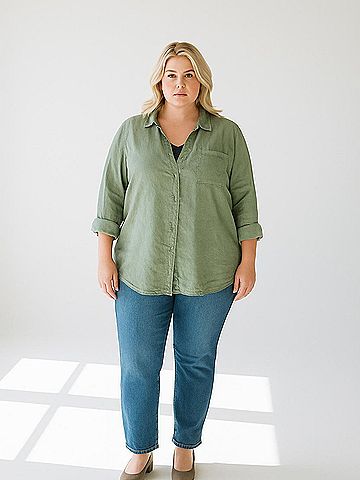 Velvet Heart 3/4 Sleeve Button-Down Shirt (view 2)