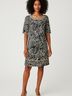 BCBGMAXAZRIA Print Gray Casual Dress Size S - photo 2