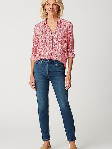 Velvet Heart 3/4 Sleeve Button-Down Shirt (view 2)