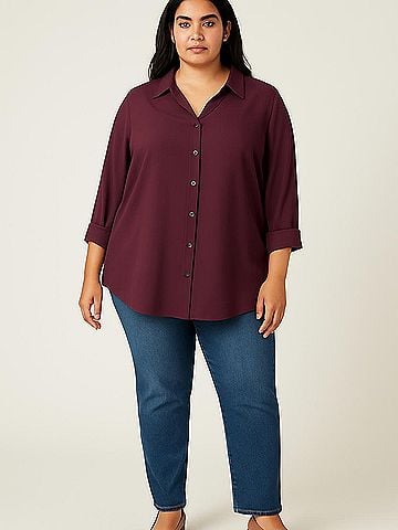 AK Anne Klein 3/4 Sleeve Blouse (view 2)