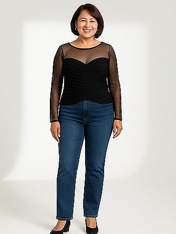 JS Collections 3/4 Sleeve Top (view 2)