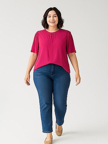 Velvet Short Sleeve Blouse (view 2)