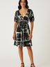 BCBGMAXAZRIA Graphic Black Casual Dress Size S - photo 2