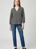 Dana Buchman 100% Polyester Houndstooth Gray 3/4 Sleeve Blouse Size S - photo 2