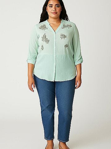 Solitaire 3/4 Sleeve Blouse (view 2)