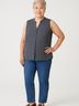 Gap Outlet Polka Dots Gray Sleeveless Button-Down Shirt Size L - photo 2