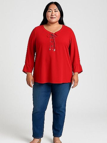 Jasmine & Juliana 3/4 Sleeve Blouse (view 2)