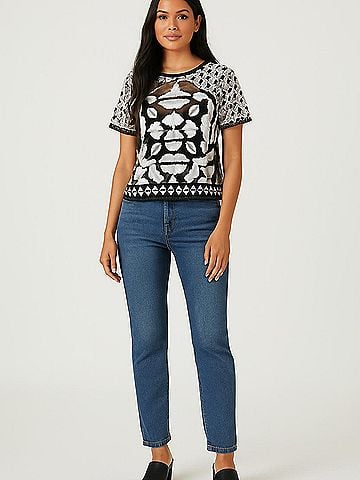 Bar III Short Sleeve Top (view 2)