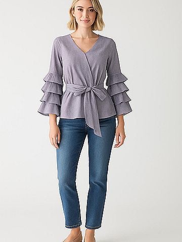 Sunday in Brooklyn 3/4 Sleeve Blouse (view 2)