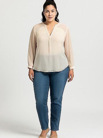 Sundance 3/4 Sleeve Silk Top (view 2)