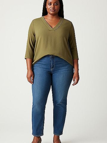Soho JEANS NEW YORK & COMPANY 3/4 Sleeve Blouse (view 2)