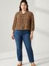 Seren 100% Polyester Animal Print Brown 3/4 Sleeve Blouse Size L - photo 2