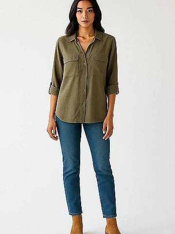 The Group by Babaton 3/4 Sleeve Button-Down Shirt (view 2)