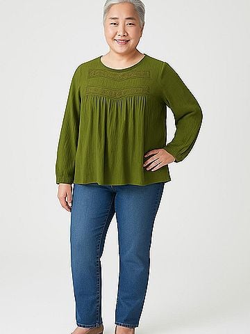 Scoop Long Sleeve Blouse (view 2)