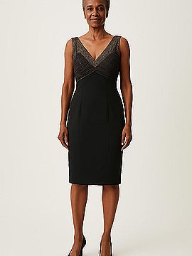 CARMEN MARCVALO　ドレス Amazon.com: Carmen Marc Valvo Infusion Women's V Neck Mikado
