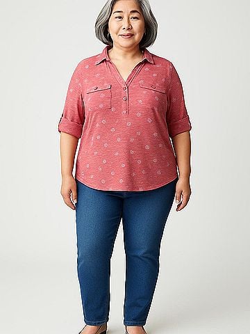 Emily Daniels 3/4 Sleeve Button-Down Shirt (view 2)