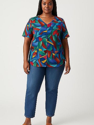Christie & Jill Short Sleeve Blouse (view 2)