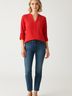 MICHAEL Michael Kors 100% Polyester Red 3/4 Sleeve Blouse Size XXS - photo 2
