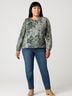 1.State 100% Polyester Silver Tan Long Sleeve Blouse Size L - photo 2