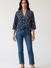 Derek Lam Collective Floral Black 3/4 Sleeve Blouse Size 4 - photo 2