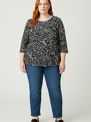 Bob Mackie 3/4 Sleeve Top (view 2)