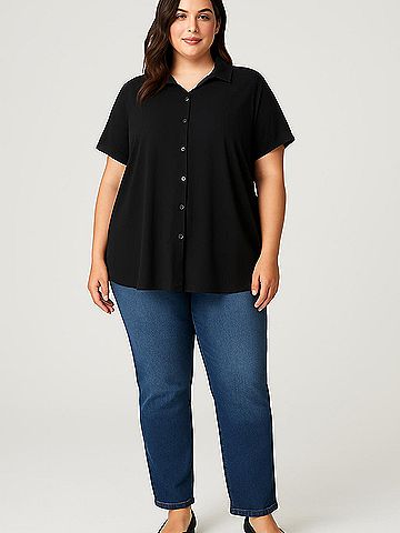 H By Halston Short Sleeve Blouse (view 2)
