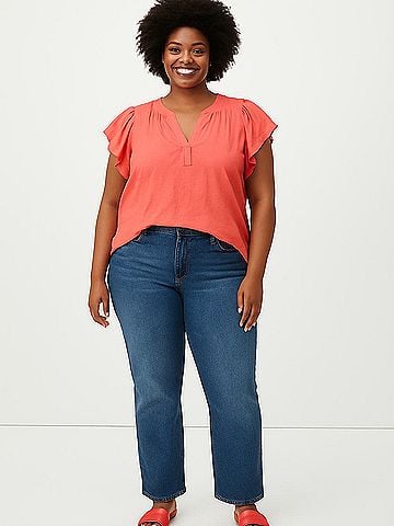 Marc New York Andrew Marc Short Sleeve Blouse (view 2)