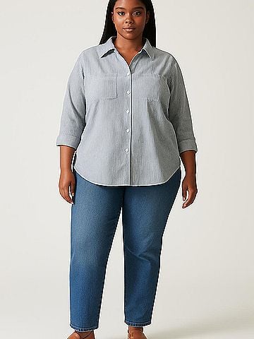 Emily Daniels 3/4 Sleeve Button-Down Shirt (view 2)
